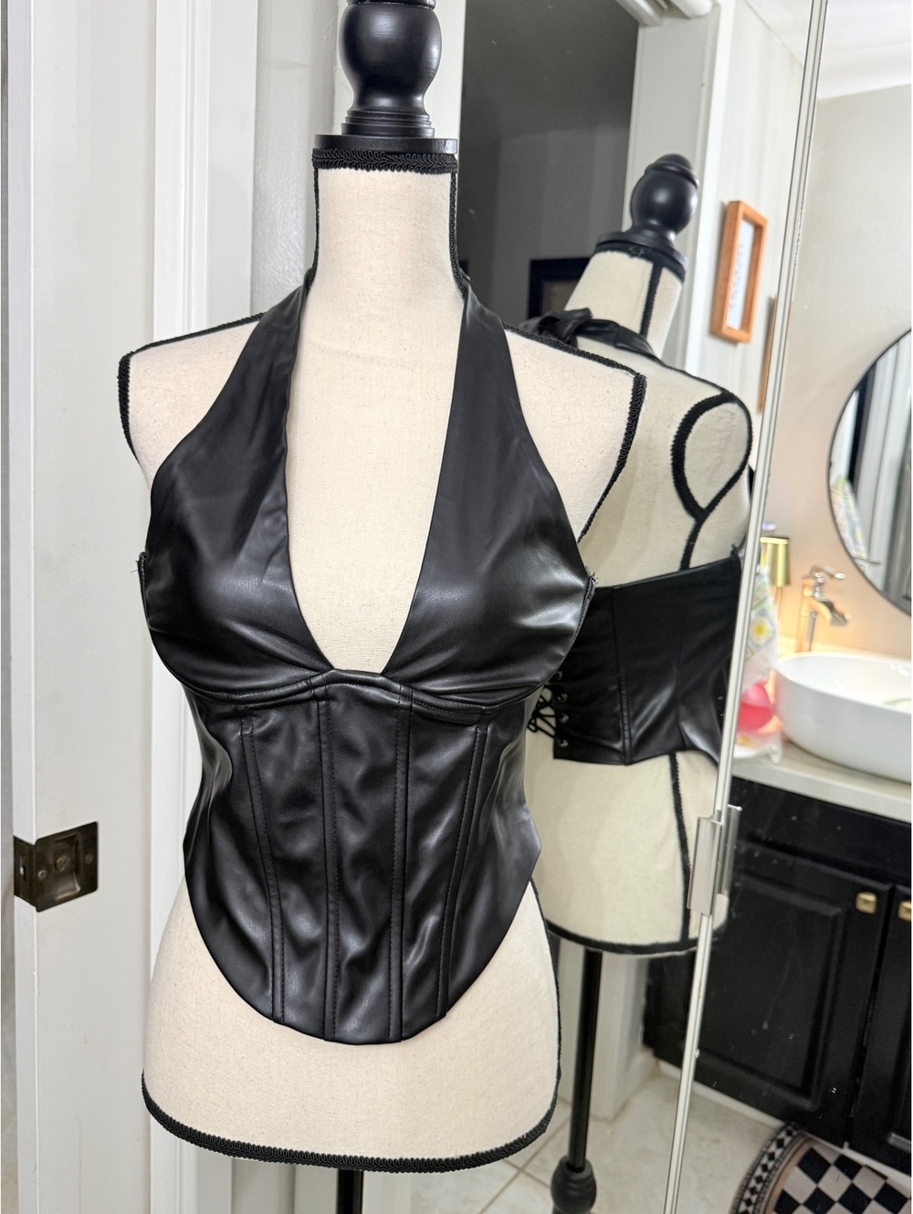 Windsor Faux leather corset